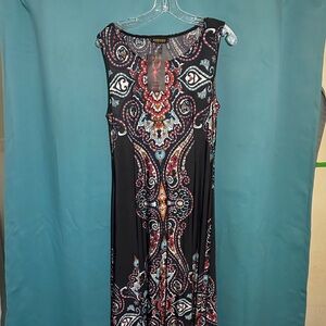Reborn Black and Red Paisley Maxi Dress